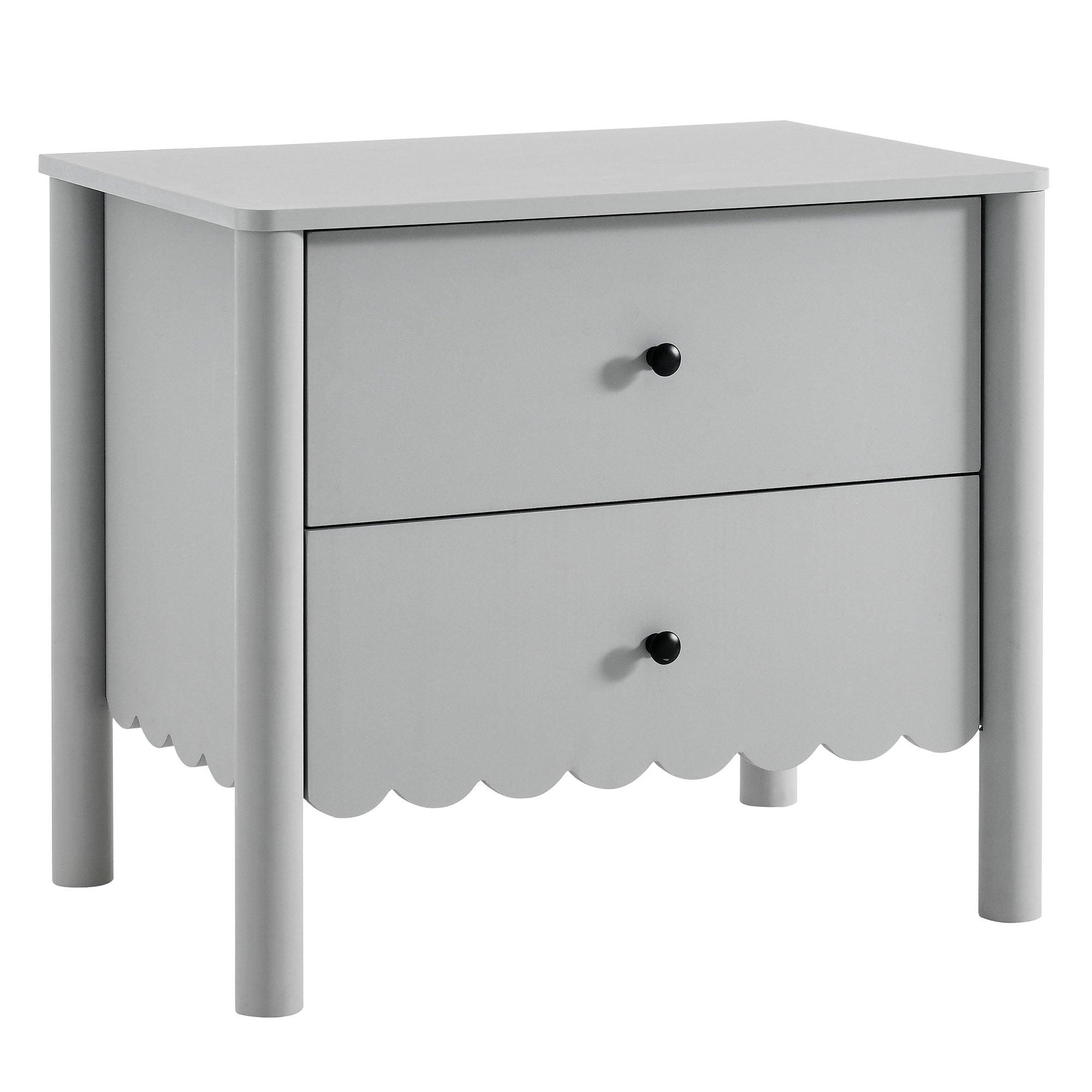 Emmeline Scalloped 2-Drawer Nightstand