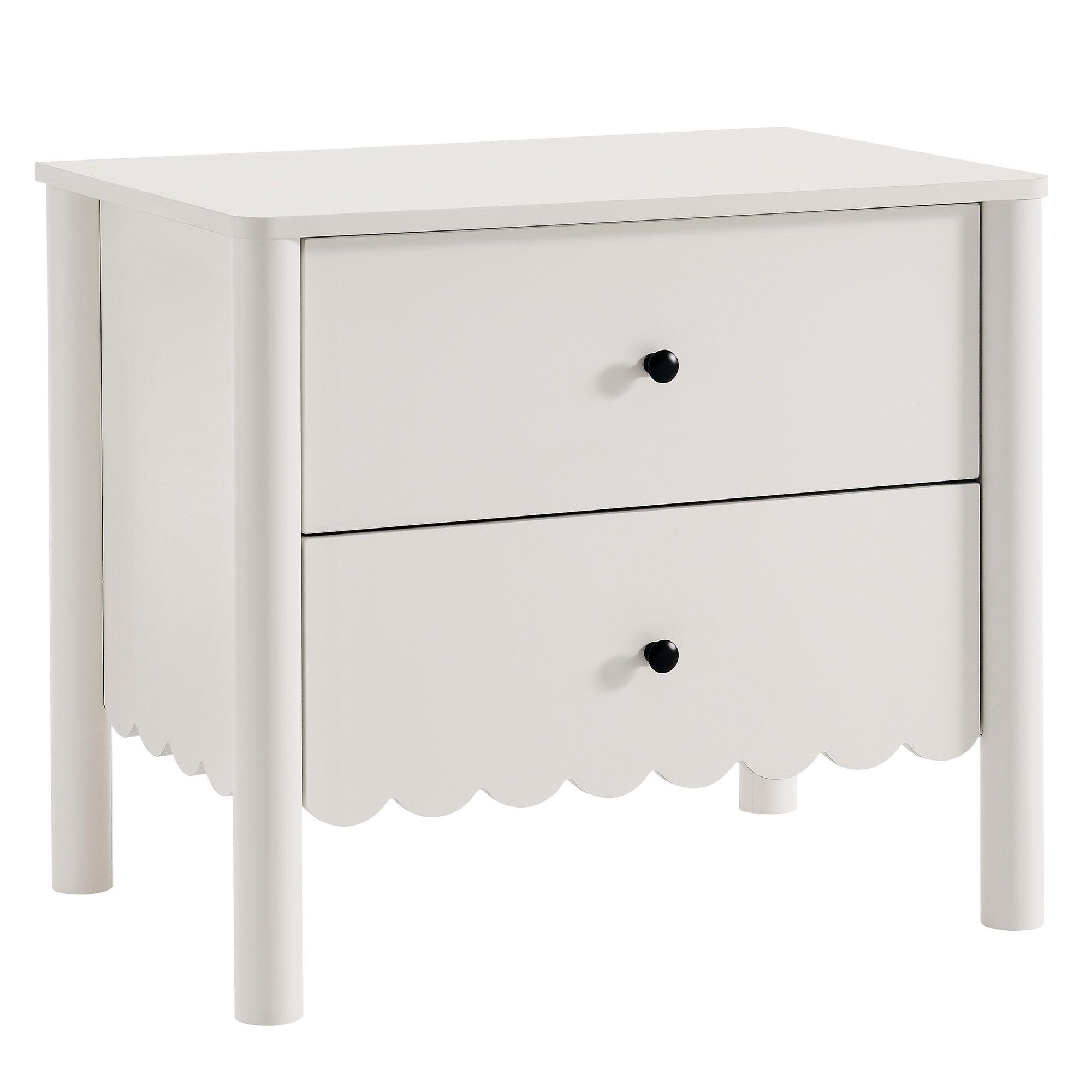 Emmeline Scalloped 2-Drawer Nightstand