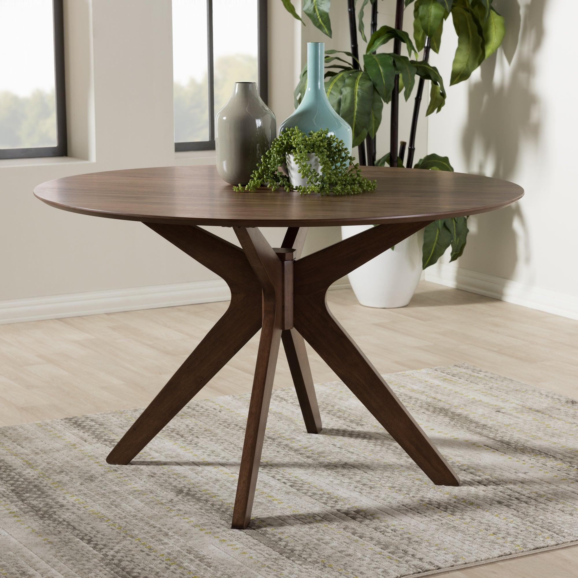 Monte Mid-Century Modern Wood 47-Inch Round Dining Table