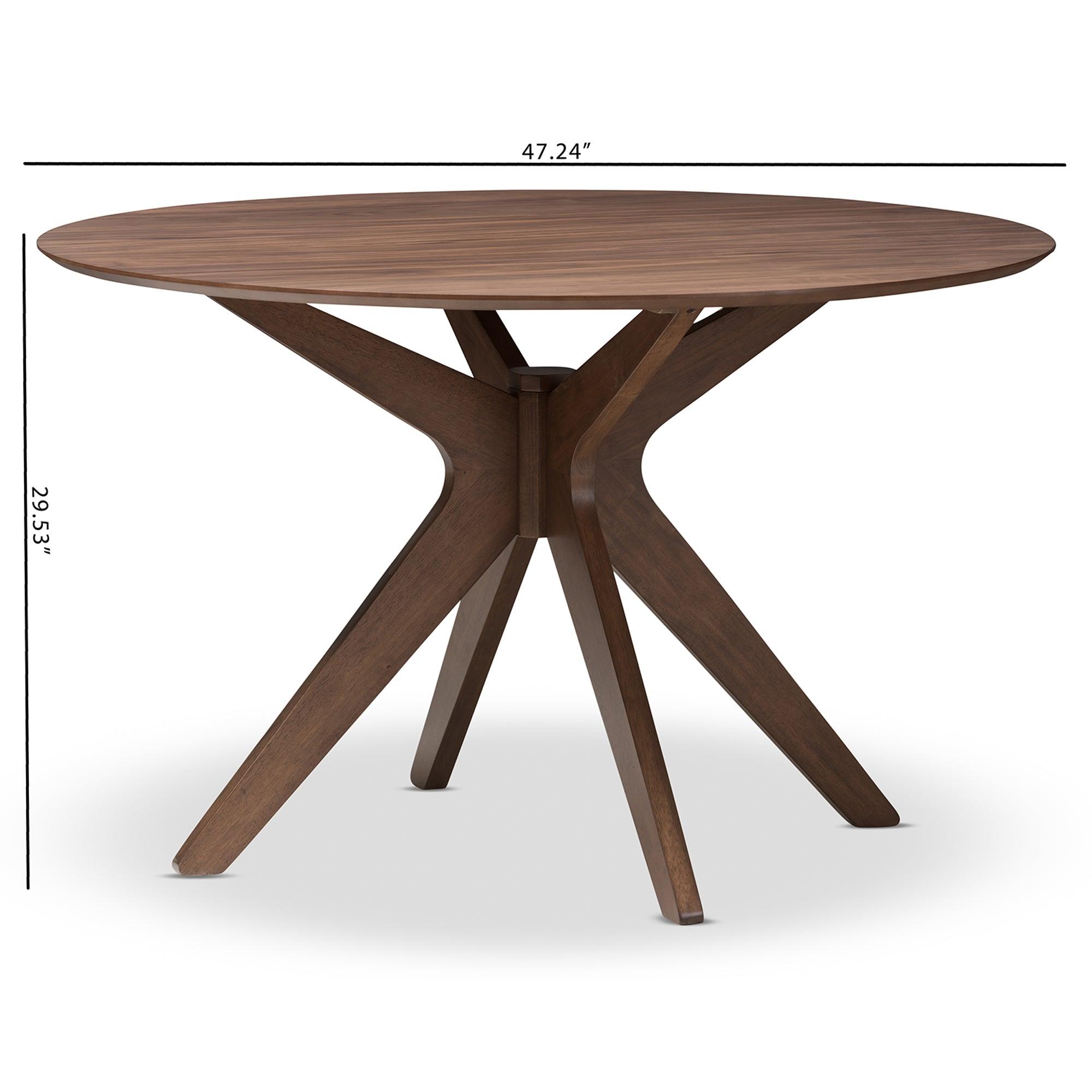 Monte Mid-Century Modern Wood 47-Inch Round Dining Table