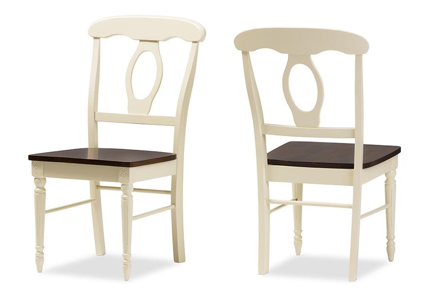 Napoleon French Country Cottage Buttermilk and "Cherry" Finishing Wood Dining Chair