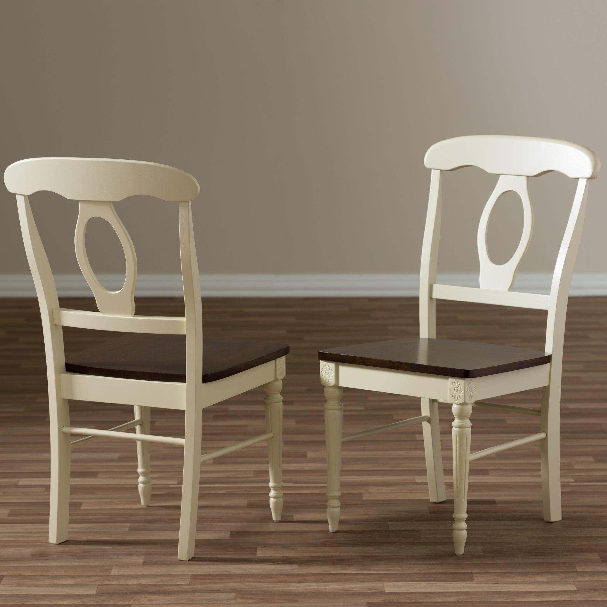 Napoleon French Country Cottage Buttermilk and "Cherry" Finishing Wood Dining Chair