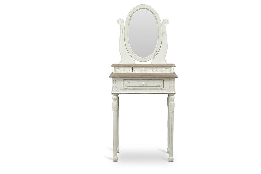 Anjou Traditional French Accent Dressing Table with Mirror