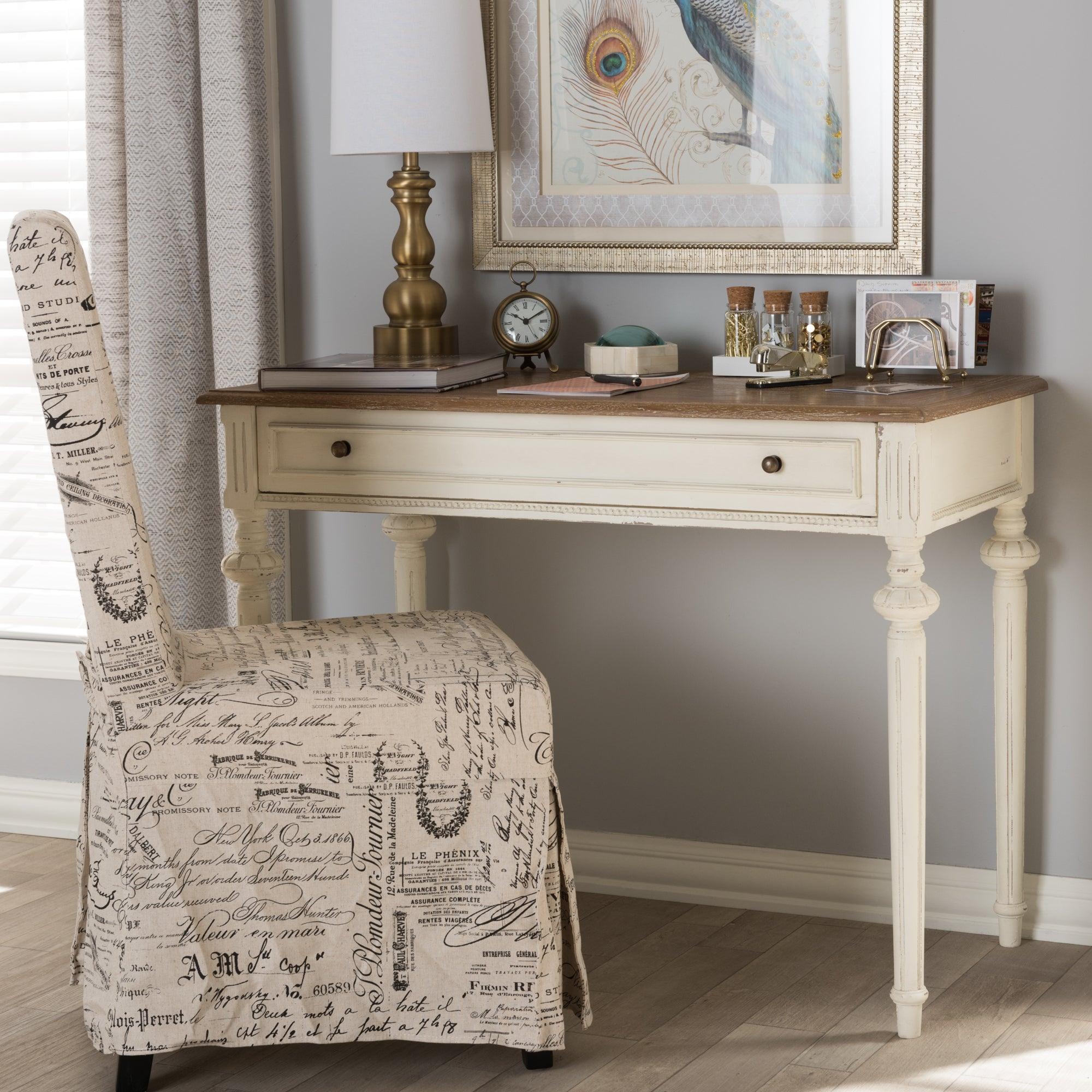 Marquetterie French Provincial Weathered and wash Writing Desk