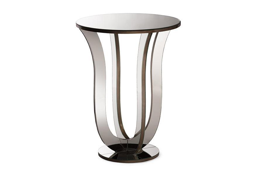 Kylie Modern and Contemporary Hollywood Regency Glamour Style Mirrored Accent Side Table