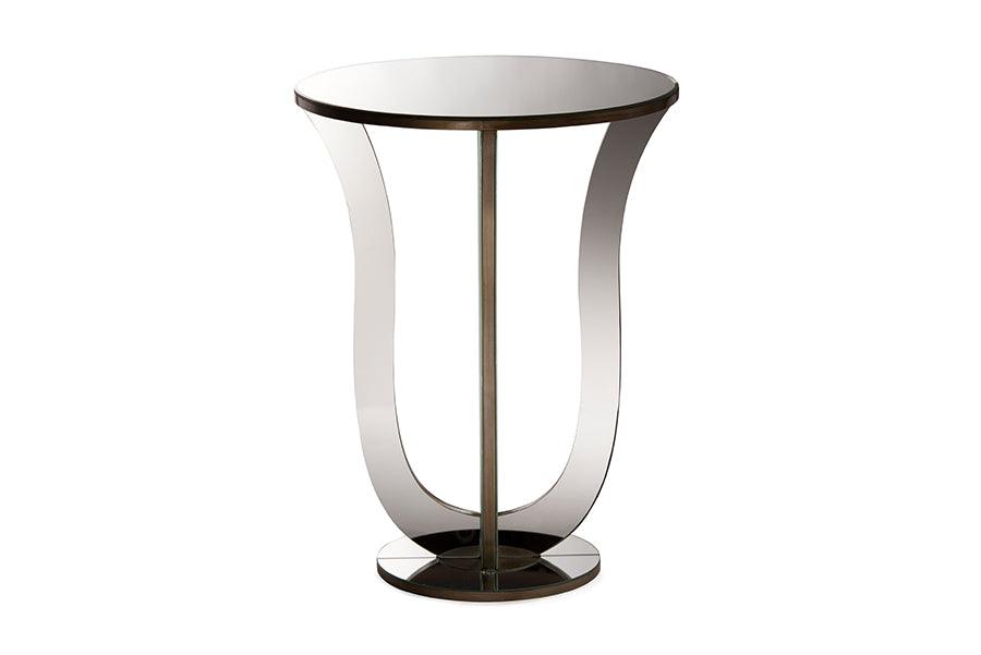 Kylie Modern and Contemporary Hollywood Regency Glamour Style Mirrored Accent Side Table