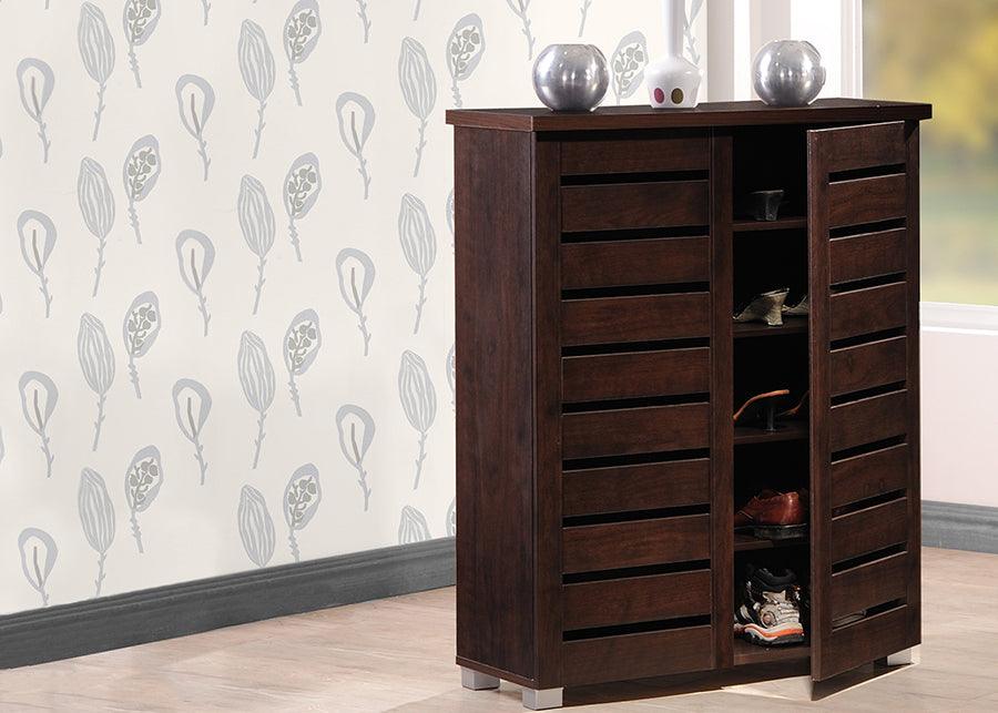 Adalwin Modern and Contemporary 2-Door Wooden Entryway Shoes Storage Cabinet