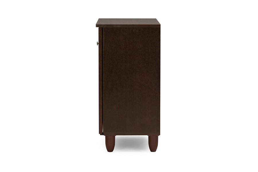 Winda Modern and Contemporary 2-Door Wooden Entryway Shoes Storage Cabinet