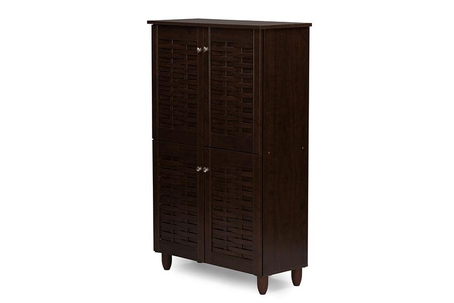 Winda Modern and Contemporary 4-Door Wooden Entryway Shoes Storage Cabinet