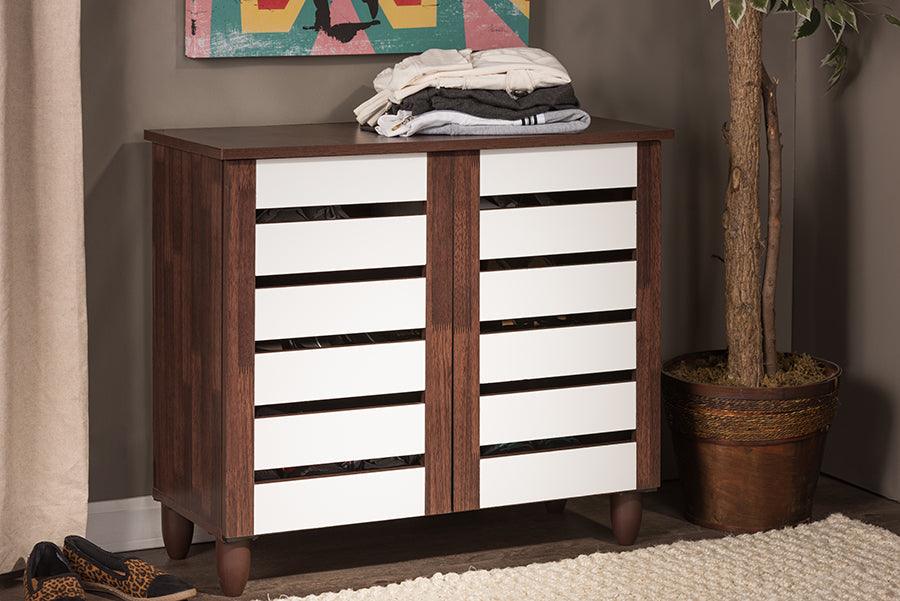 Gisela and 2-tone Shoe Cabinet With 2 Doors