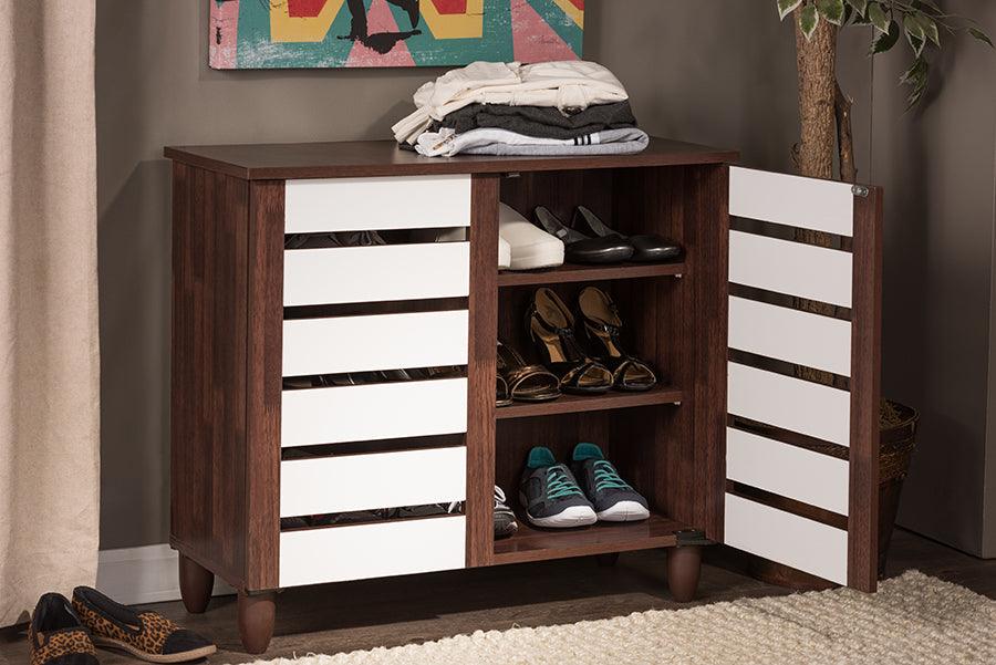 Gisela and 2-tone Shoe Cabinet With 2 Doors