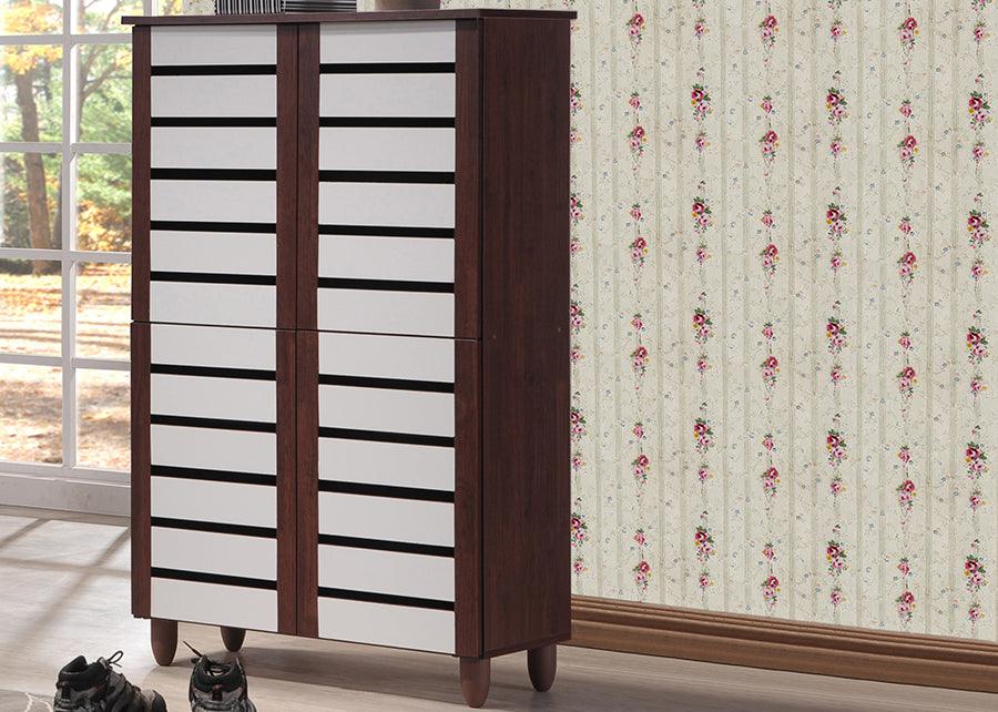 Gisela and 2-tone Shoe Cabinet With 4 Door