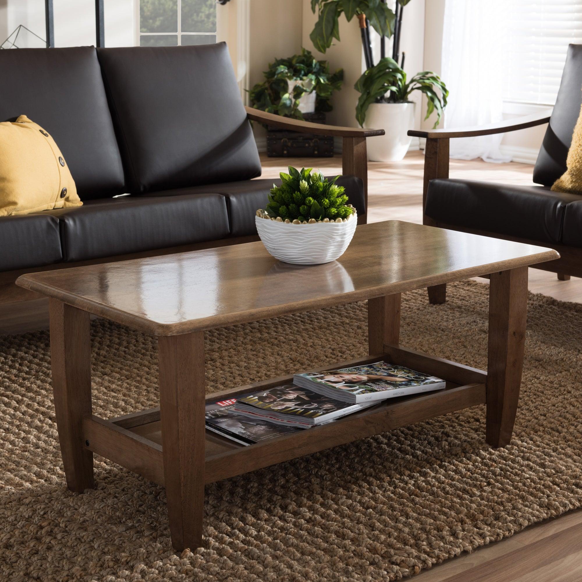 Pierce Mid-Century Modern Finished Wood Coffee Table