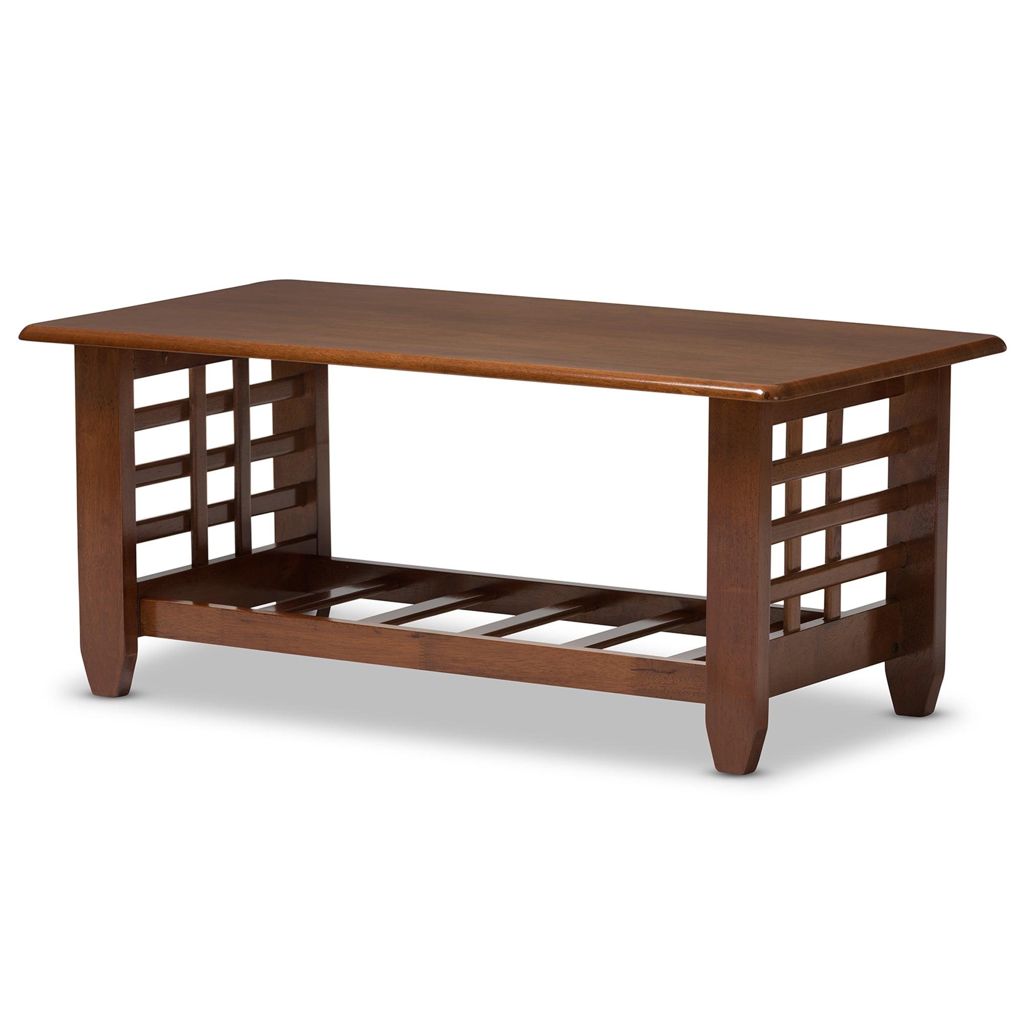 Larissa Modern Classic Mission Style Cherry Finished Wood Living Room Occasional Coffee Table