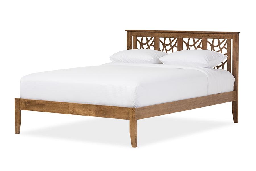 Trina Contemporary Tree Branch Inspired Wood Platform Bed