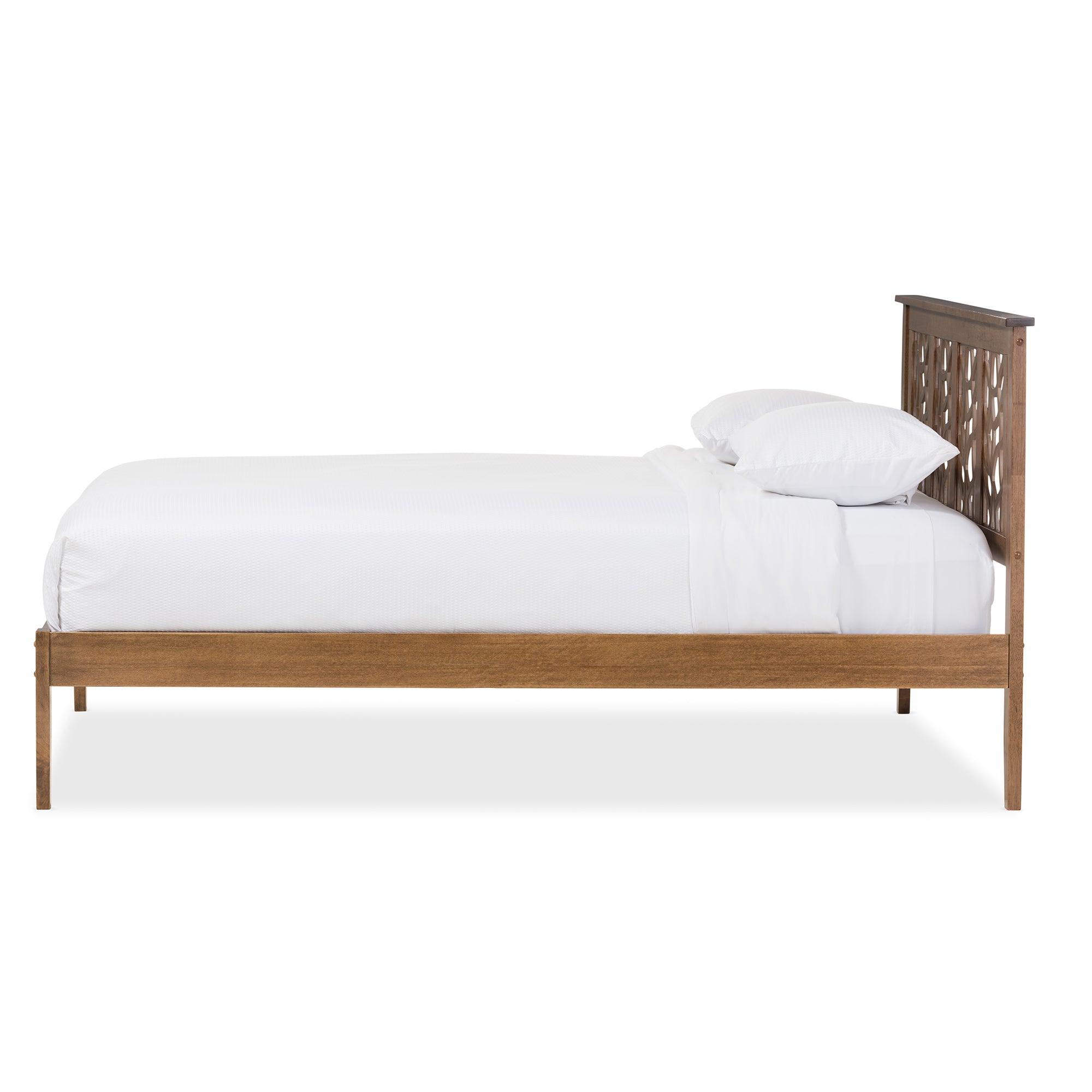 Trina Contemporary Tree Branch Inspired Wood Platform Bed