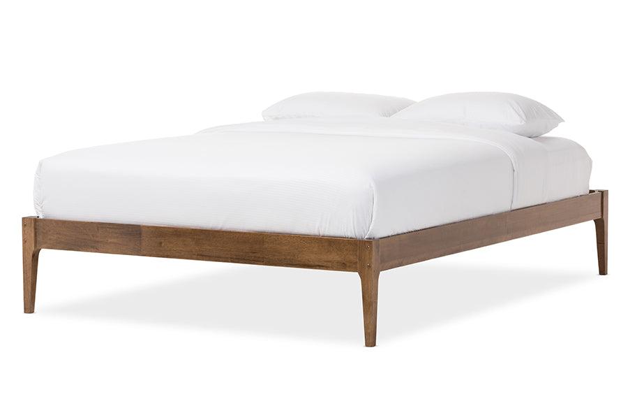 Bentley Mid-Century Modern Finishing Solid Wood Bed Frame