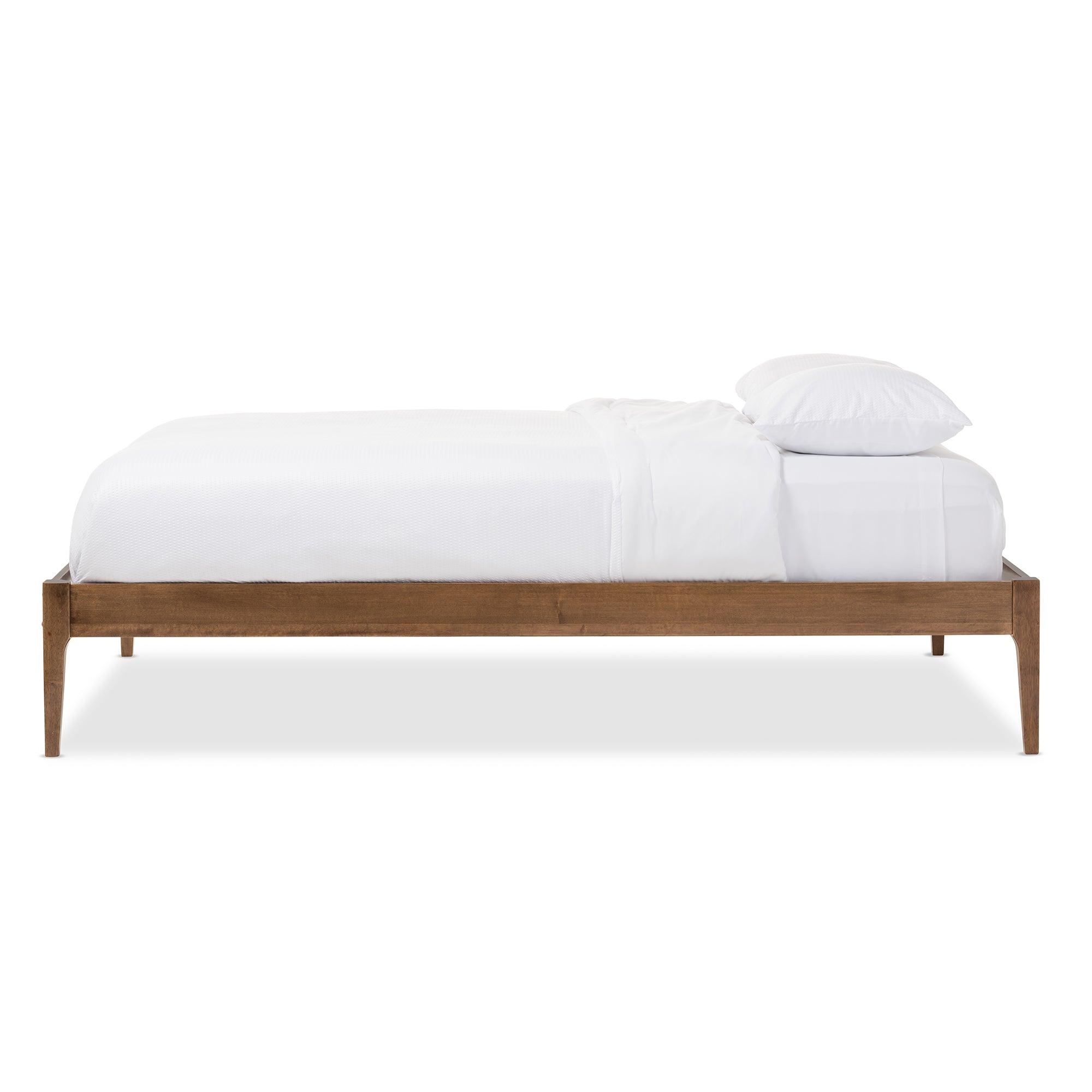 Bentley Mid-Century Modern Finishing Solid Wood Bed Frame