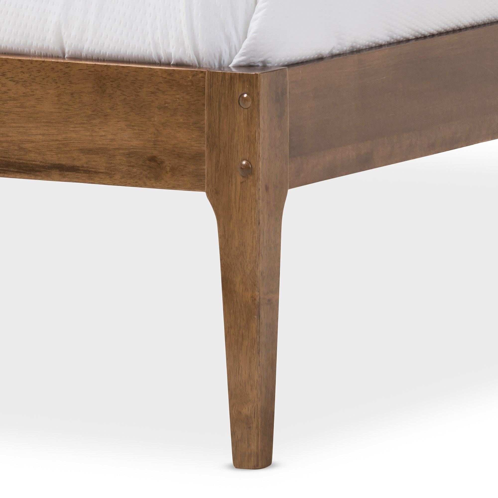 Bentley Mid-Century Modern Finishing Solid Wood Bed Frame