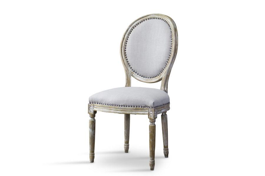 Clairette Wood Traditional French Accent Chair-Round