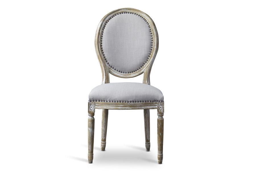 Clairette Wood Traditional French Accent Chair-Round