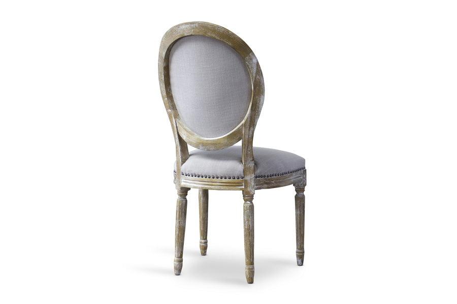 Clairette Wood Traditional French Accent Chair-Round