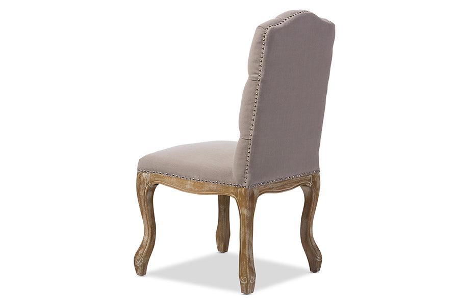 Hudson Chic Rustic French Country Cottage Weathered Fabric Button-tufted Upholstered Dining Chair