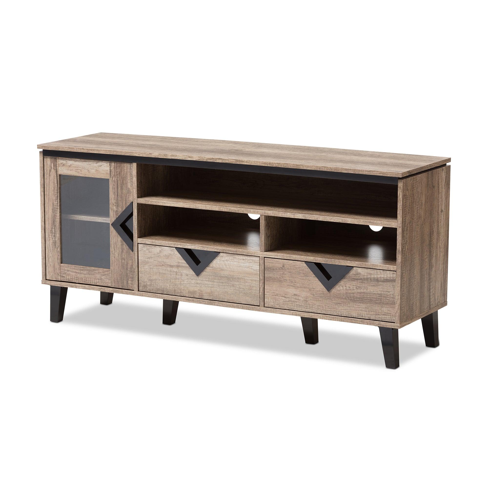 Cardiff Modern and Contemporary Light Wood 55-Inch TV Stand