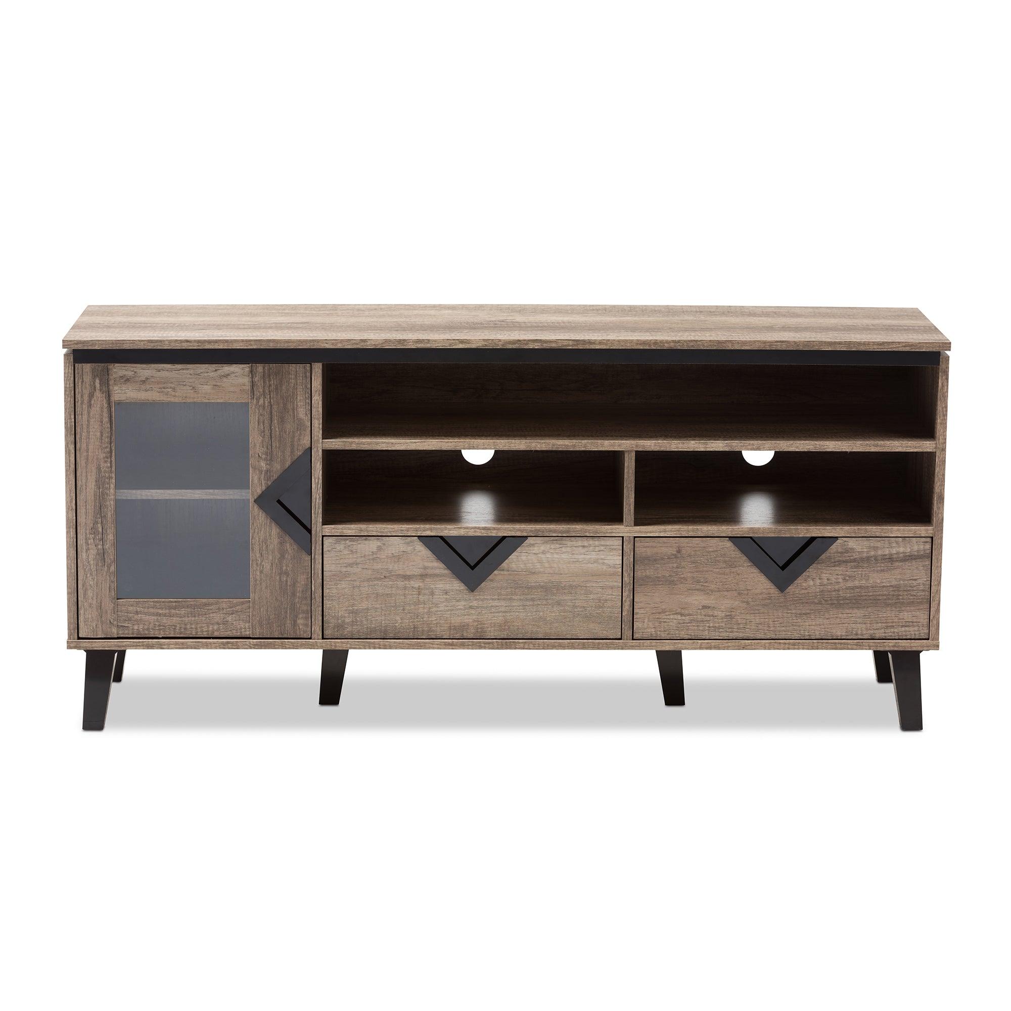 Cardiff Modern and Contemporary Light Wood 55-Inch TV Stand