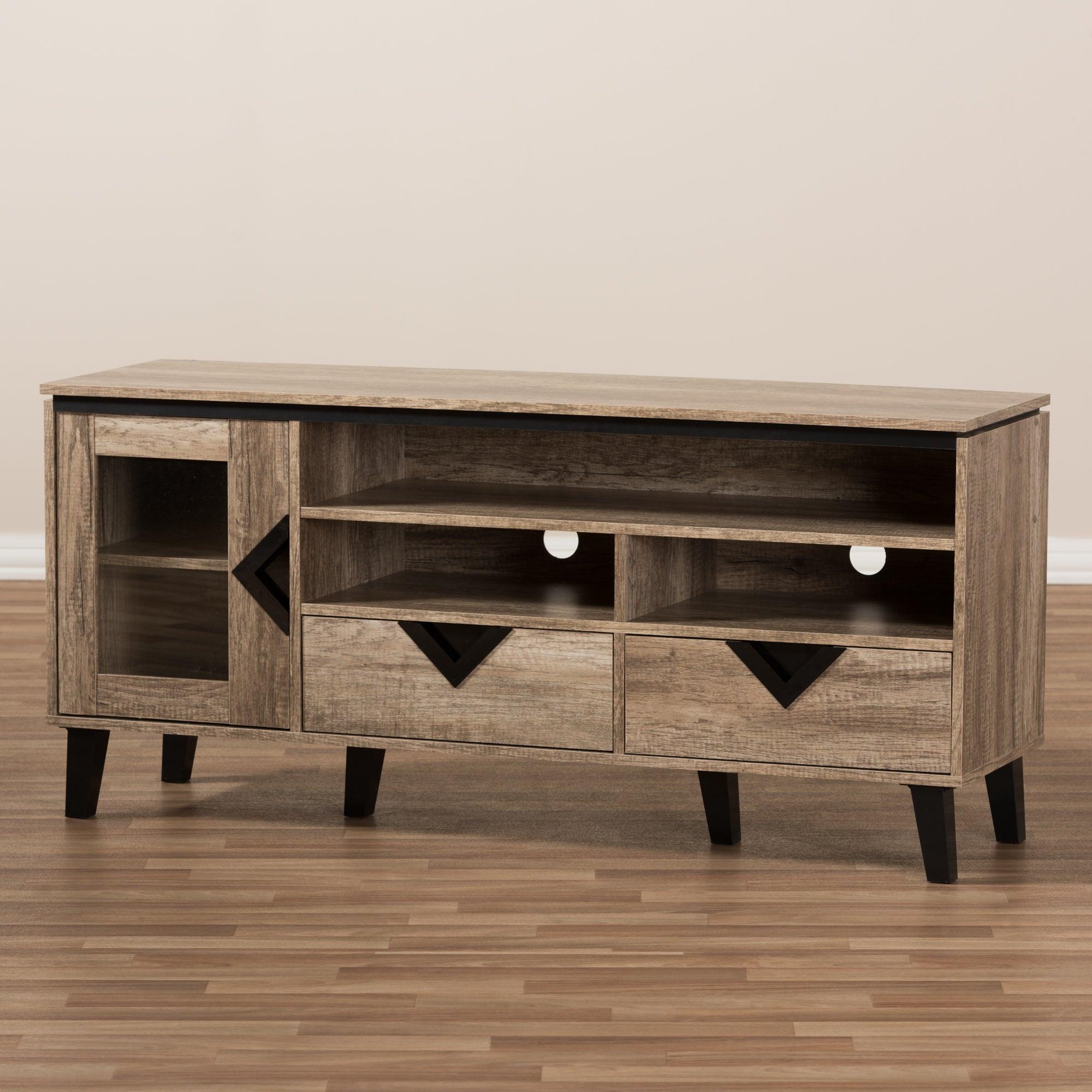 Cardiff Modern and Contemporary Light Wood 55-Inch TV Stand