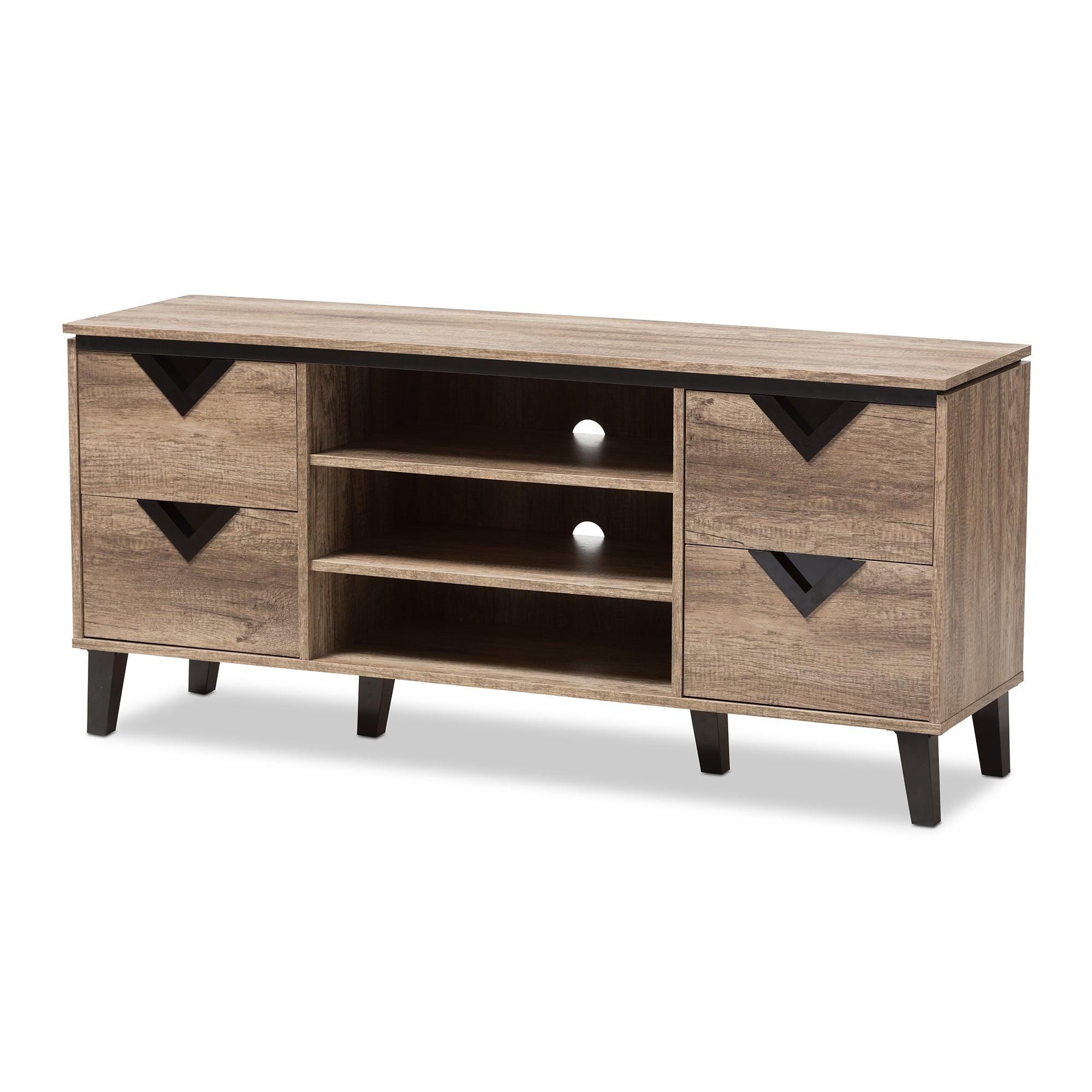 Beacon Modern and Contemporary Light Wood 55-Inch TV Stand