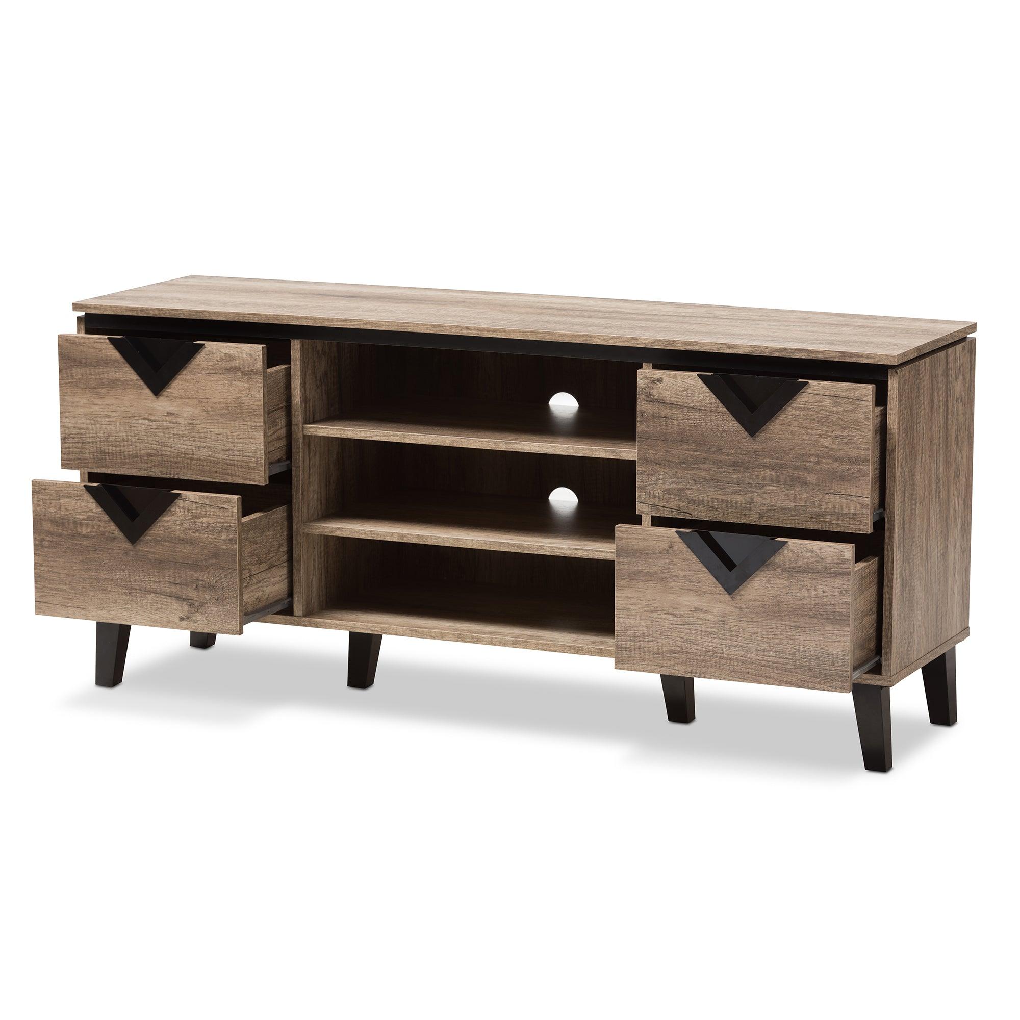 Beacon Modern and Contemporary Light Wood 55-Inch TV Stand