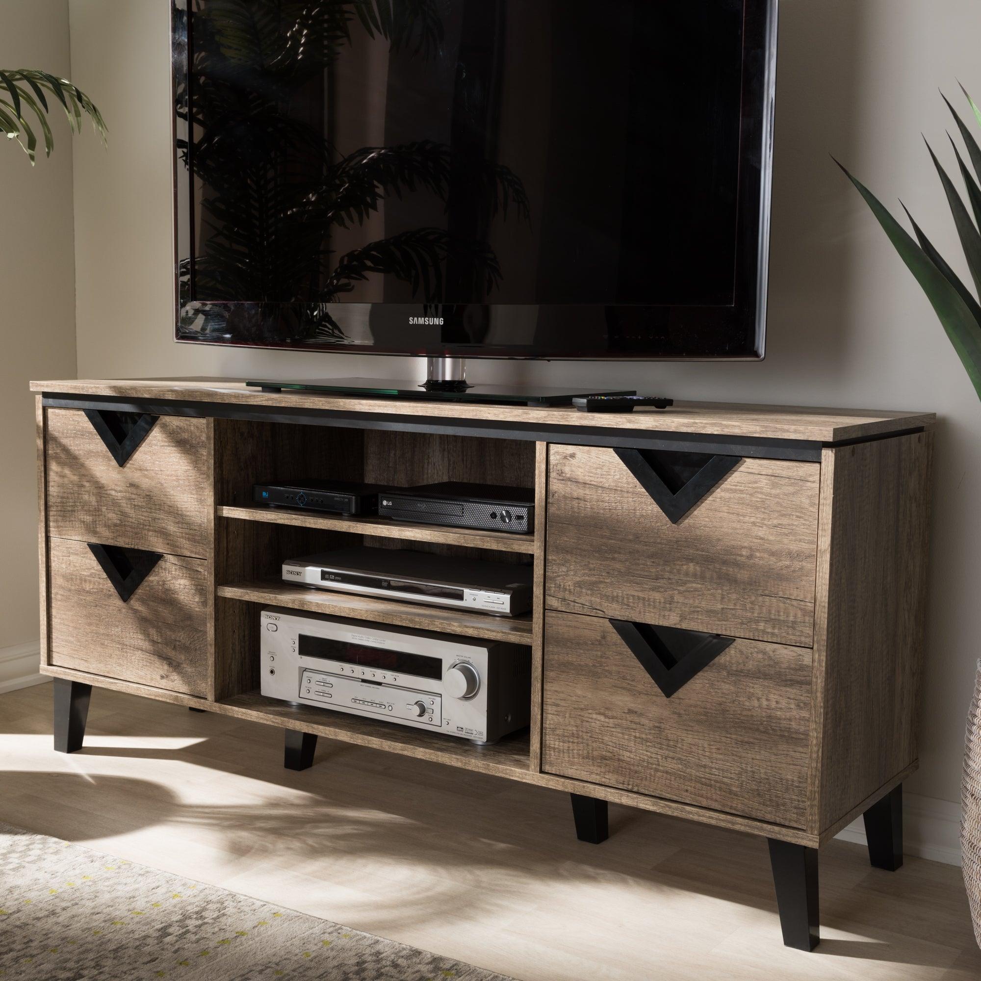 Beacon Modern and Contemporary Light Wood 55-Inch TV Stand