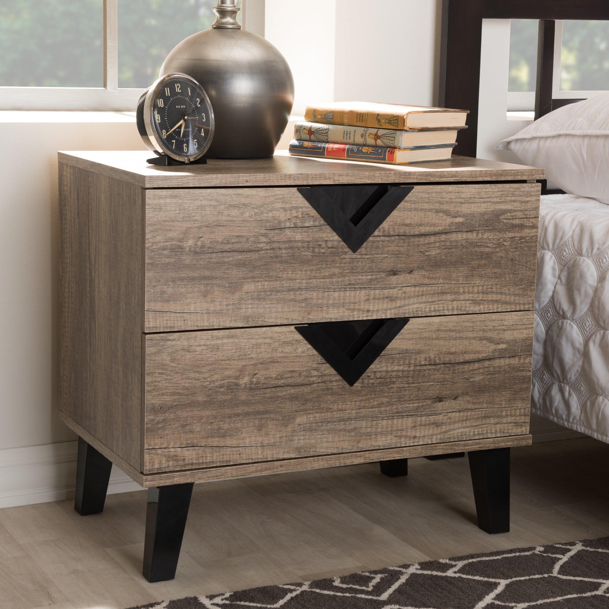 Swanson Modern and Contemporary Light Wood 2-Drawer Nightstand