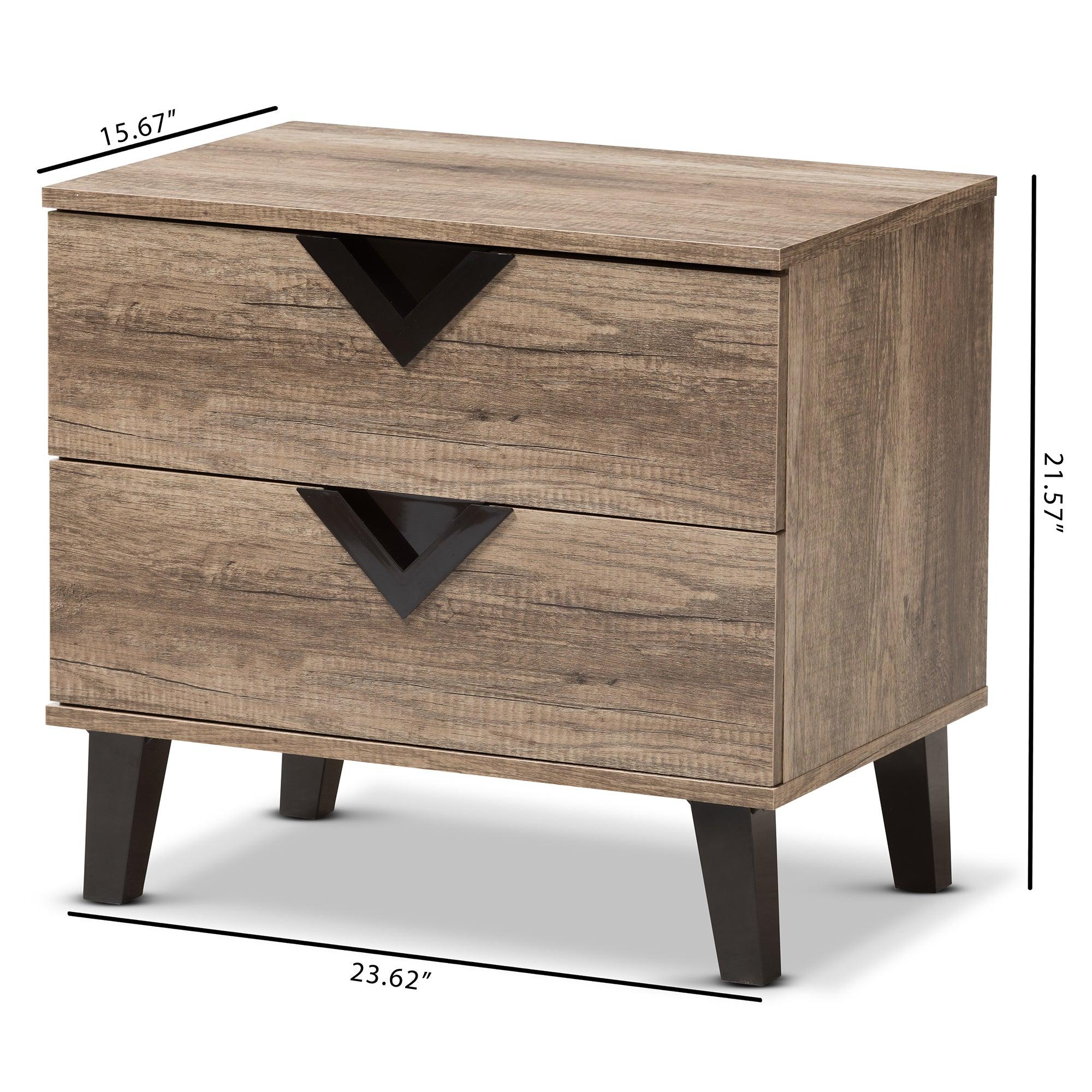 Swanson Modern and Contemporary Light Wood 2-Drawer Nightstand