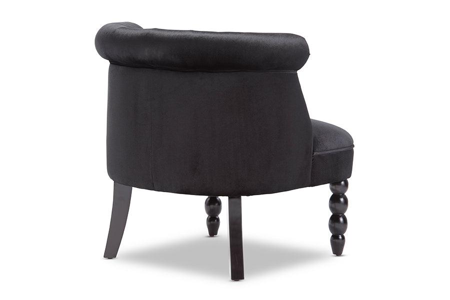 Flax Victorian Style Contemporary Velvet Fabric Upholstered Vanity Accent Chair