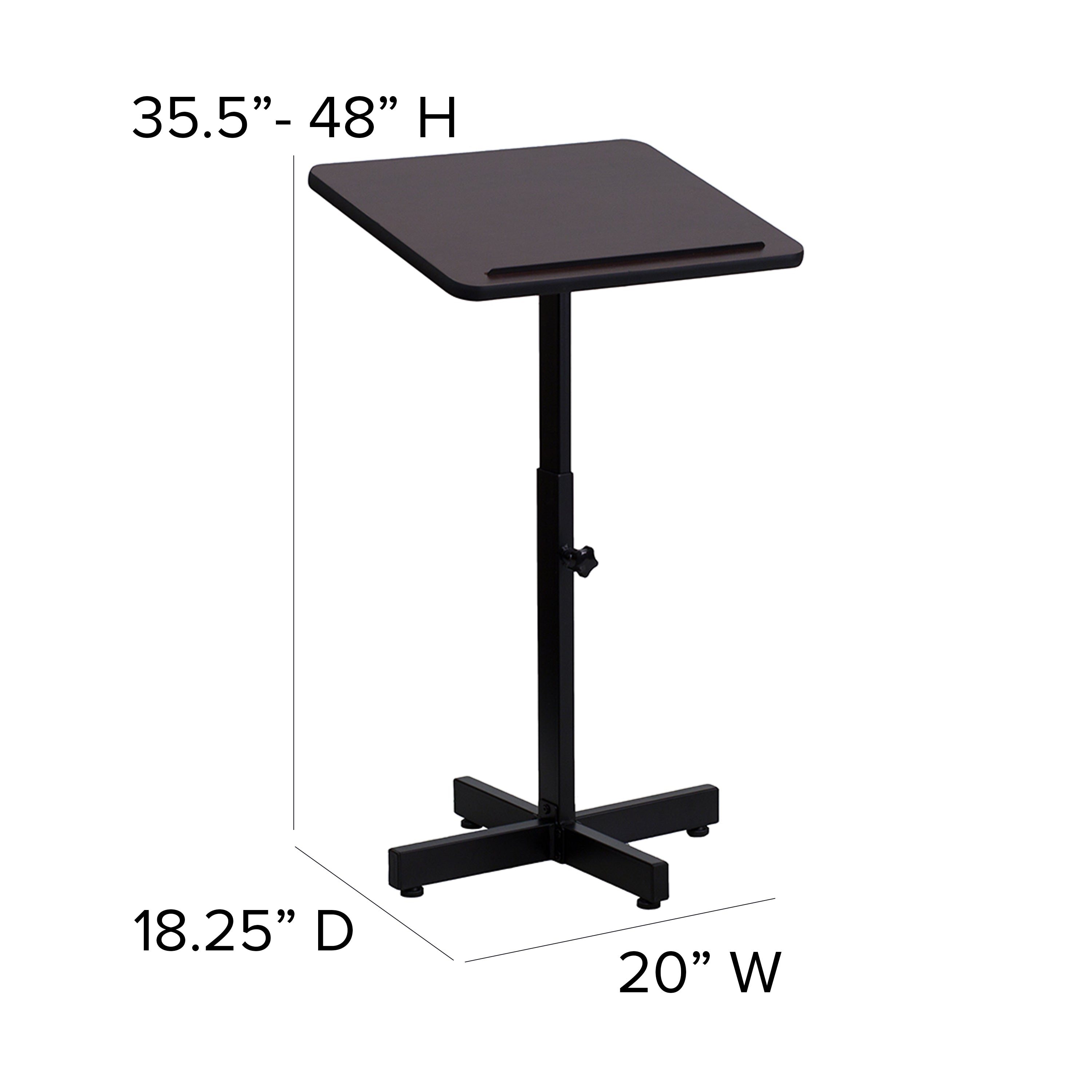 Adjustable Height Metal Lectern-Adjustable Lecterns-Flash Furniture-Wall2Wall Furnishings