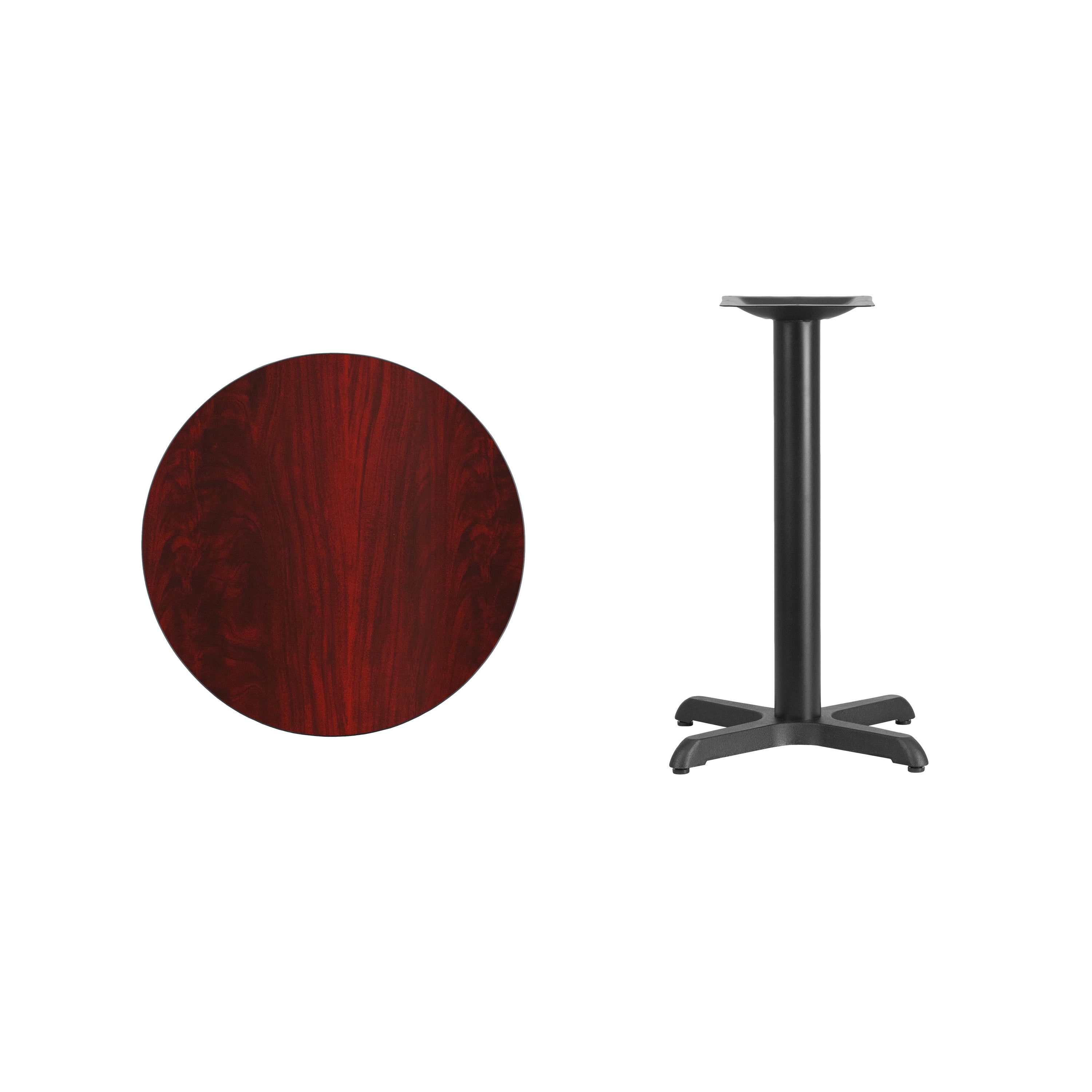 24'' Round Laminate Table Top with 22'' x 22'' Table Height Base-Restaurant Dining Table and Bases-Flash Furniture-Wall2Wall Furnishings
