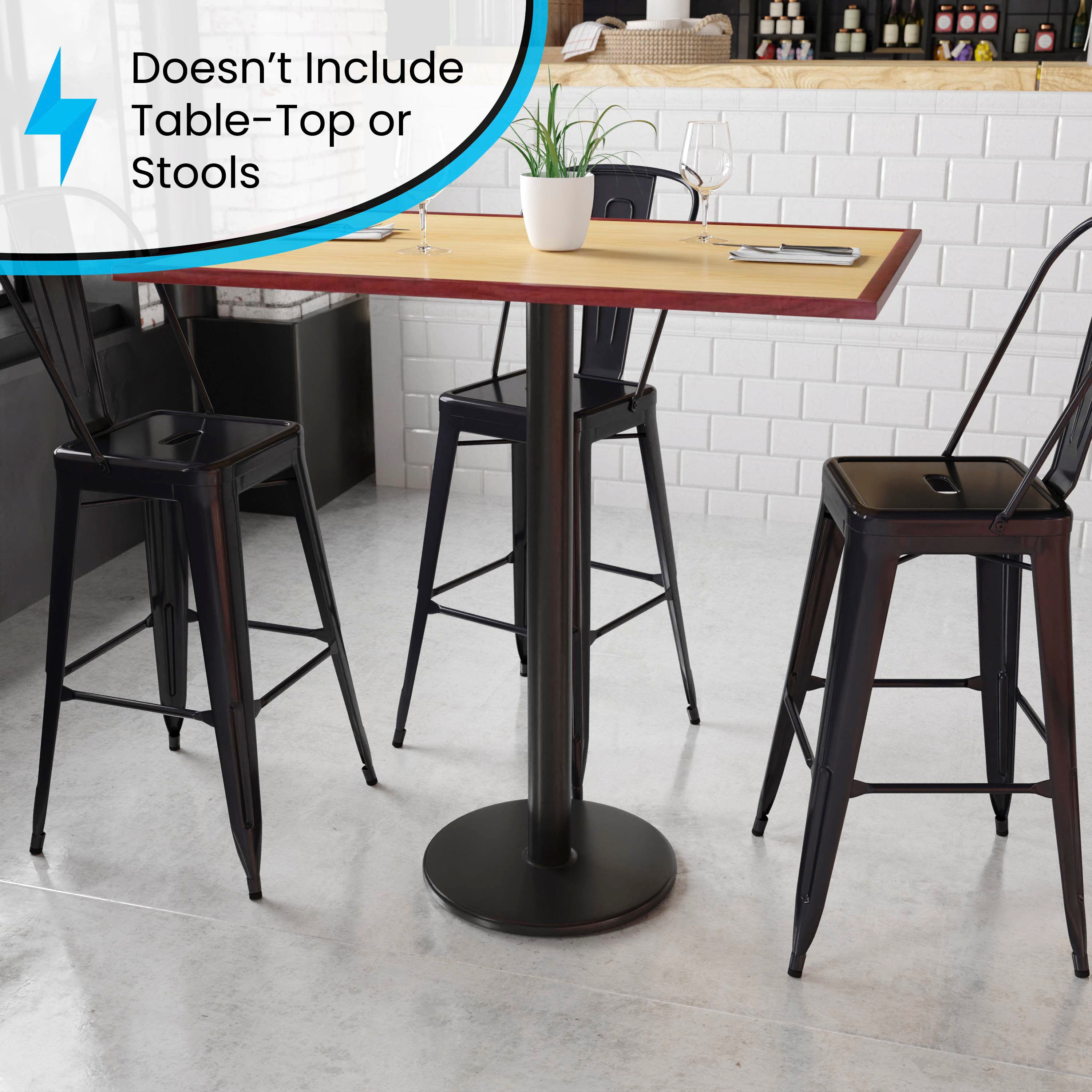 18'' Round Restaurant Table Base with 3'' Dia. Bar Height Column-Restaurant Bar Table Bases-Flash Furniture-Wall2Wall Furnishings