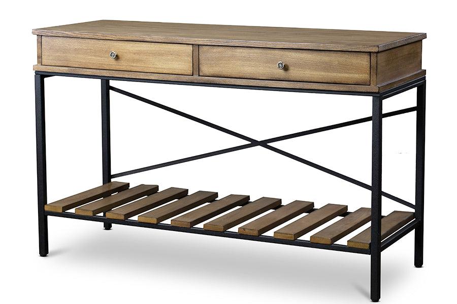 Newcastle Wood and Metal Console Table-Criss-Cross