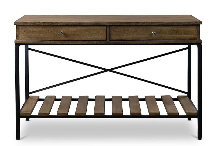 Newcastle Wood and Metal Console Table-Criss-Cross