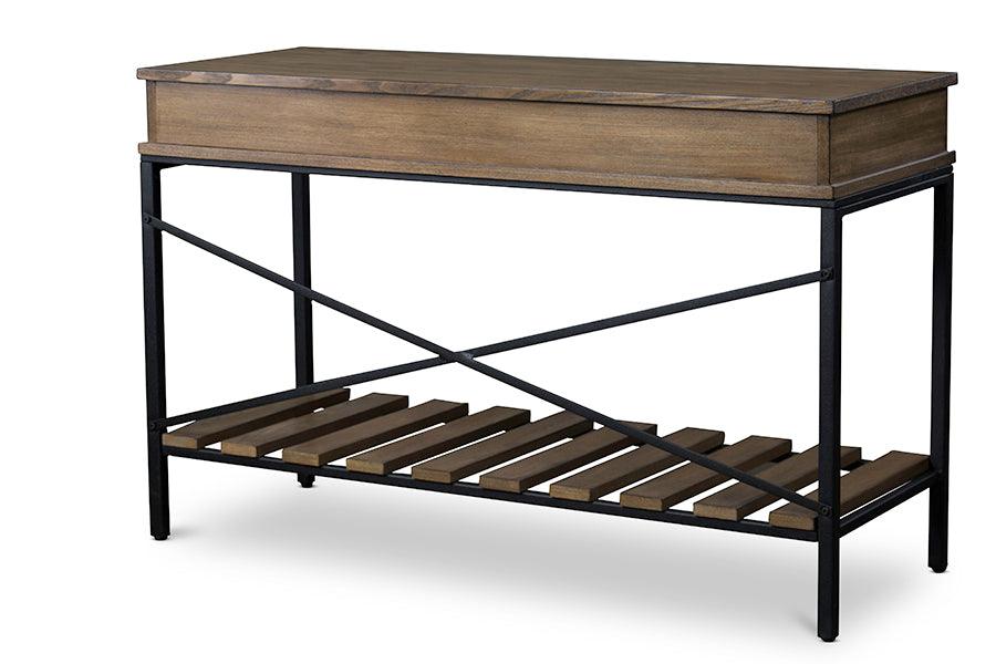 Newcastle Wood and Metal Console Table-Criss-Cross