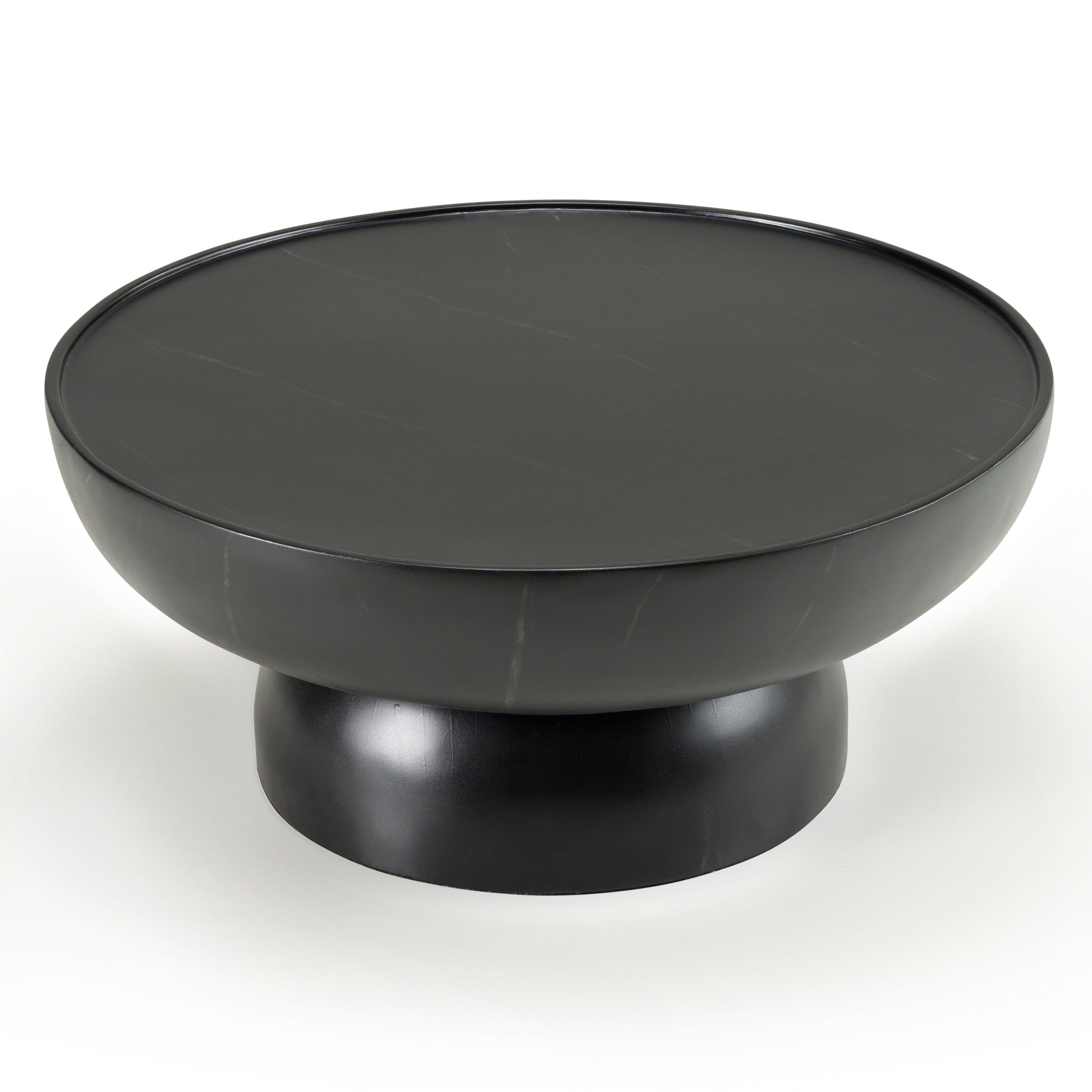 Modrest Akron Modern Faux Marble Round Coffee Table