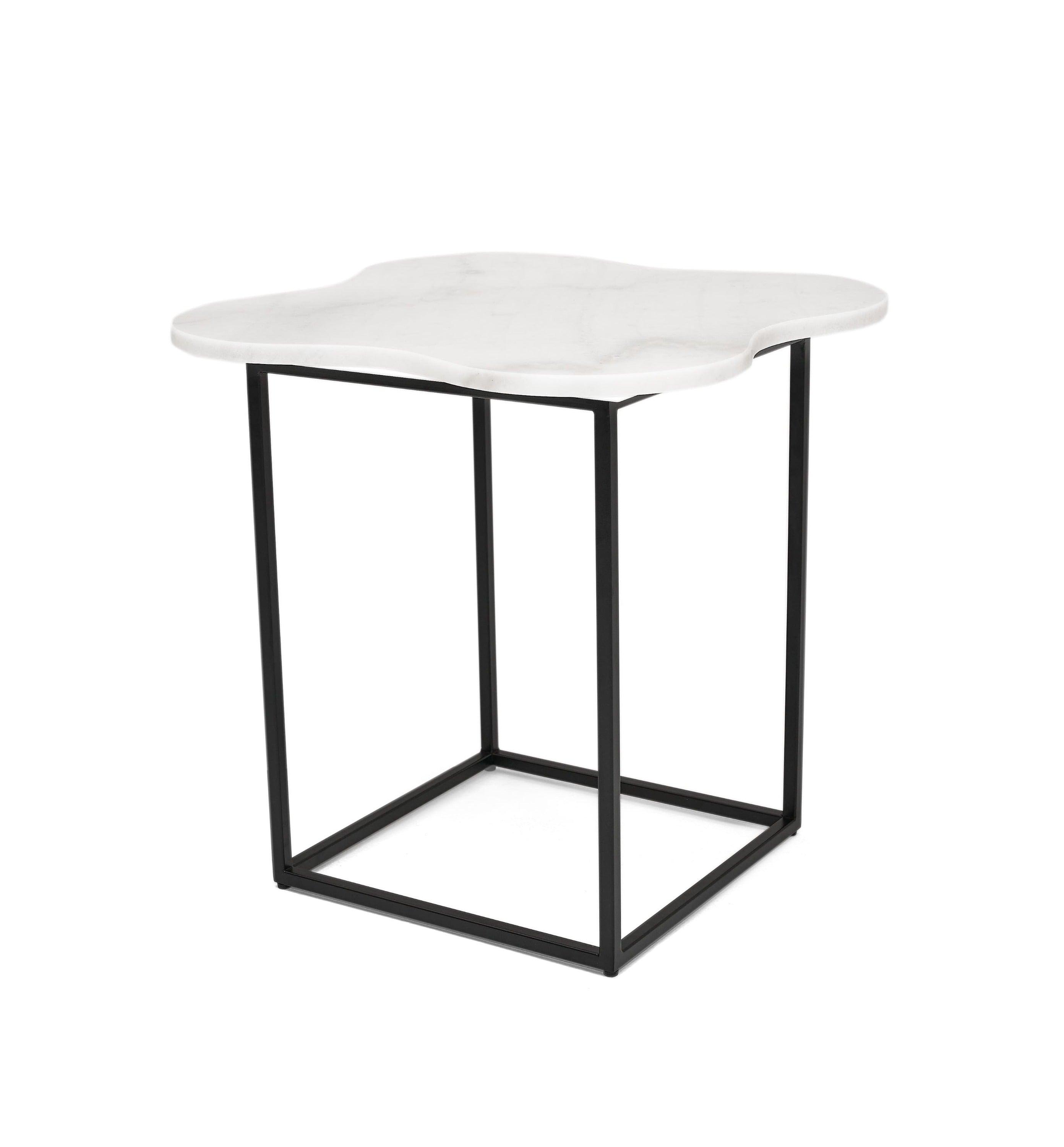 Modrest Aleidy Marble Metal End Table