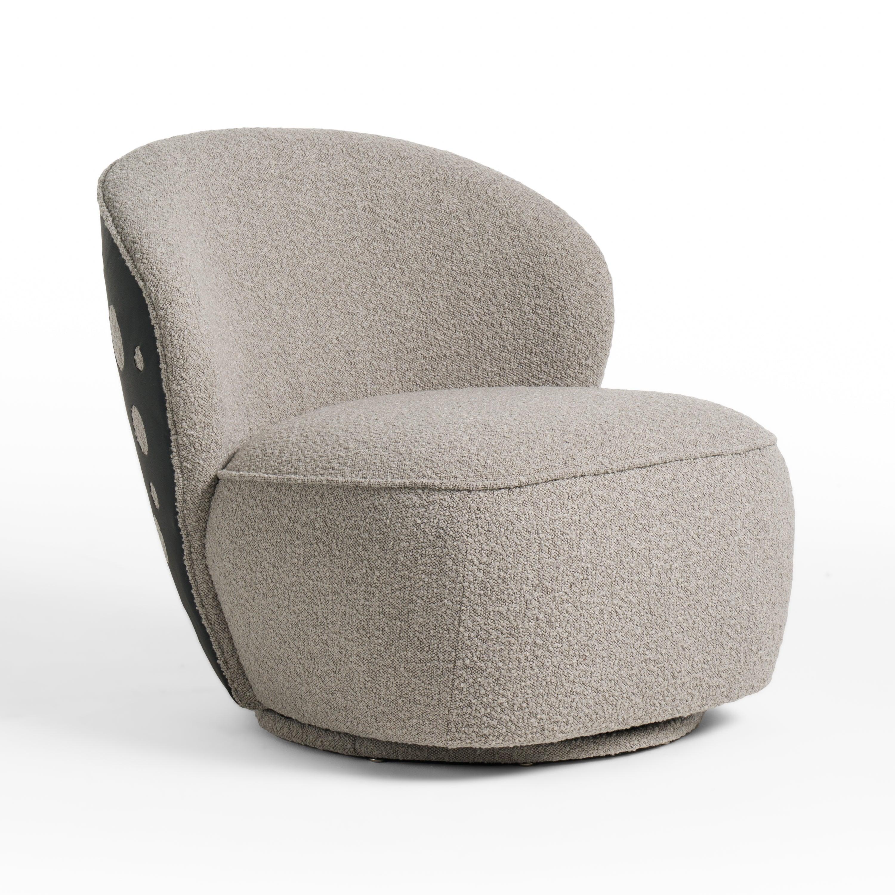 Divani Casa Allis Glam and Fabric Swivel Accent Chair