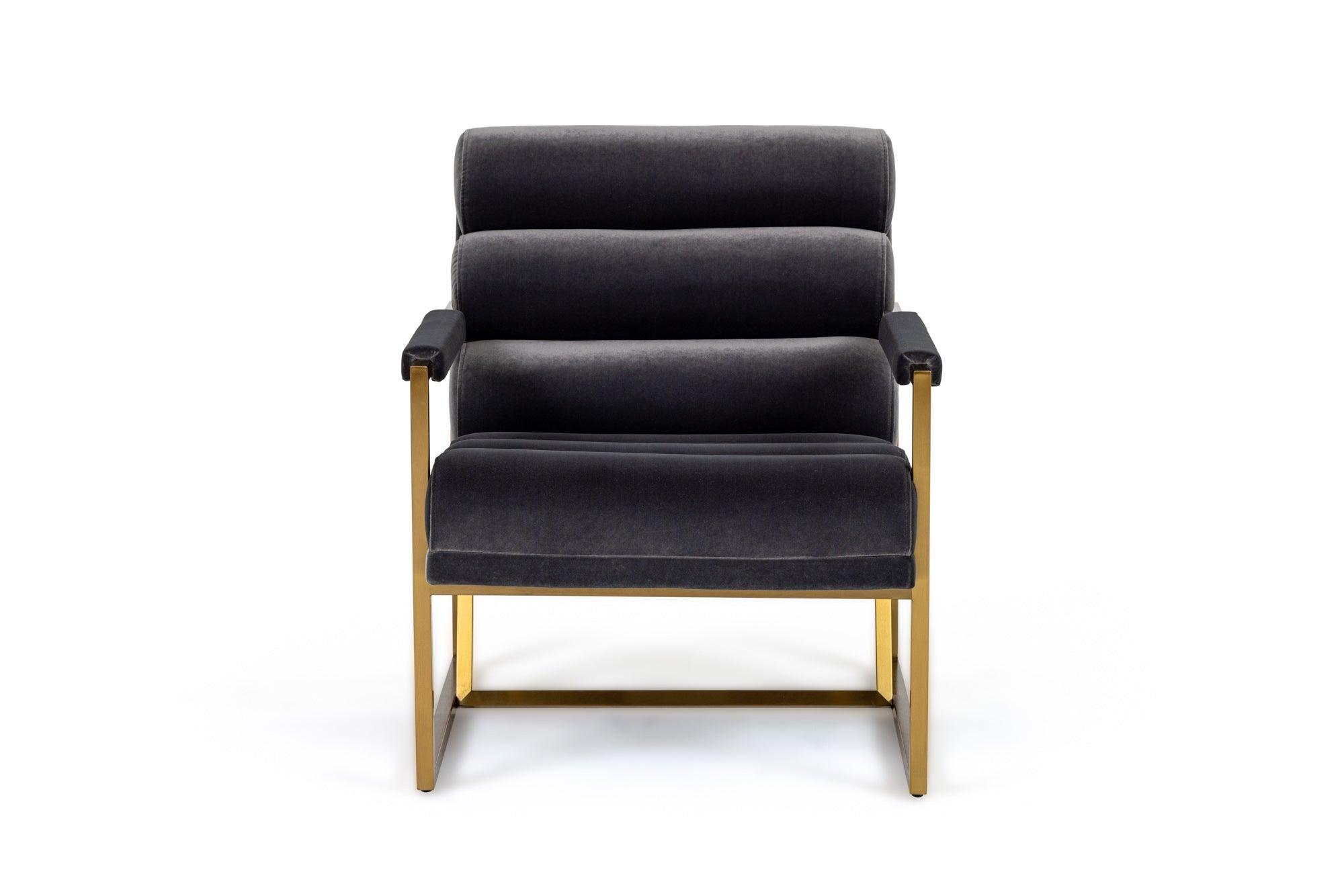 Modrest Anton Modern Velvet Accent Chair