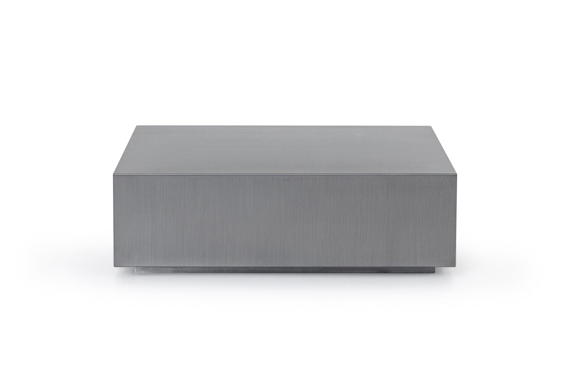 Modrest Anvil Modern Brushed Stainless Steel Coffee Table