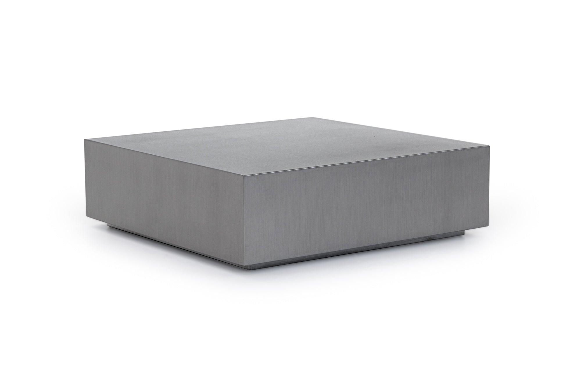 Modrest Anvil Modern Brushed Stainless Steel Coffee Table