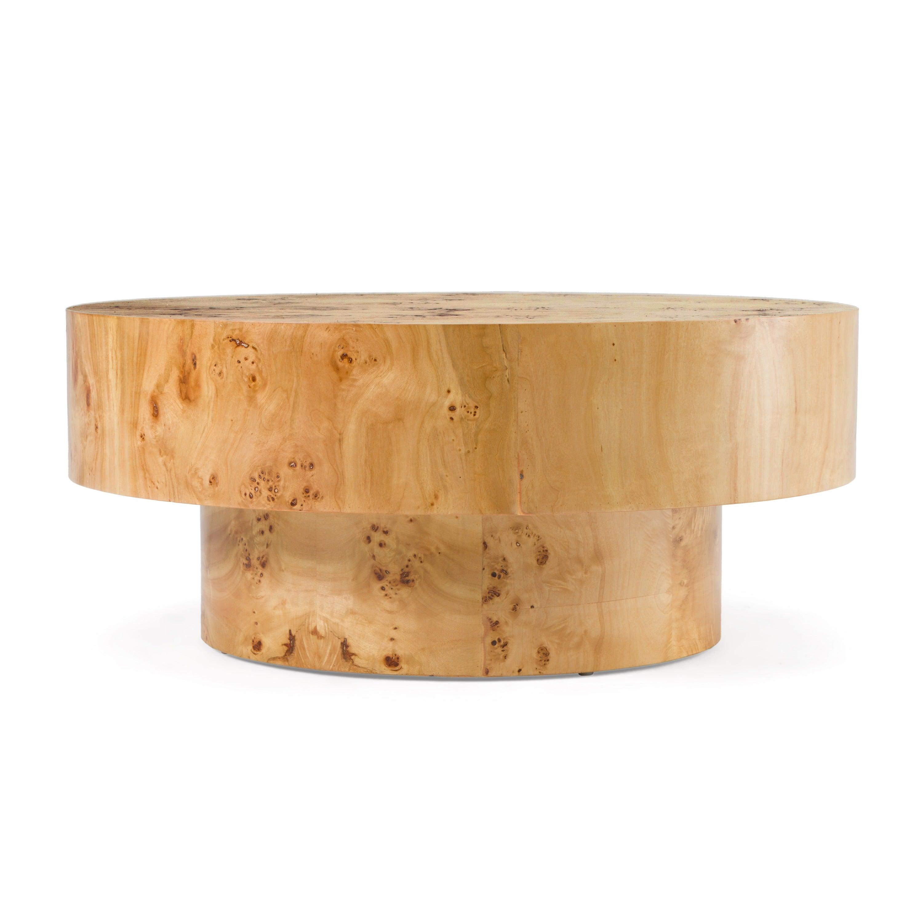 Modrest August Modern Burl Round Coffee Table