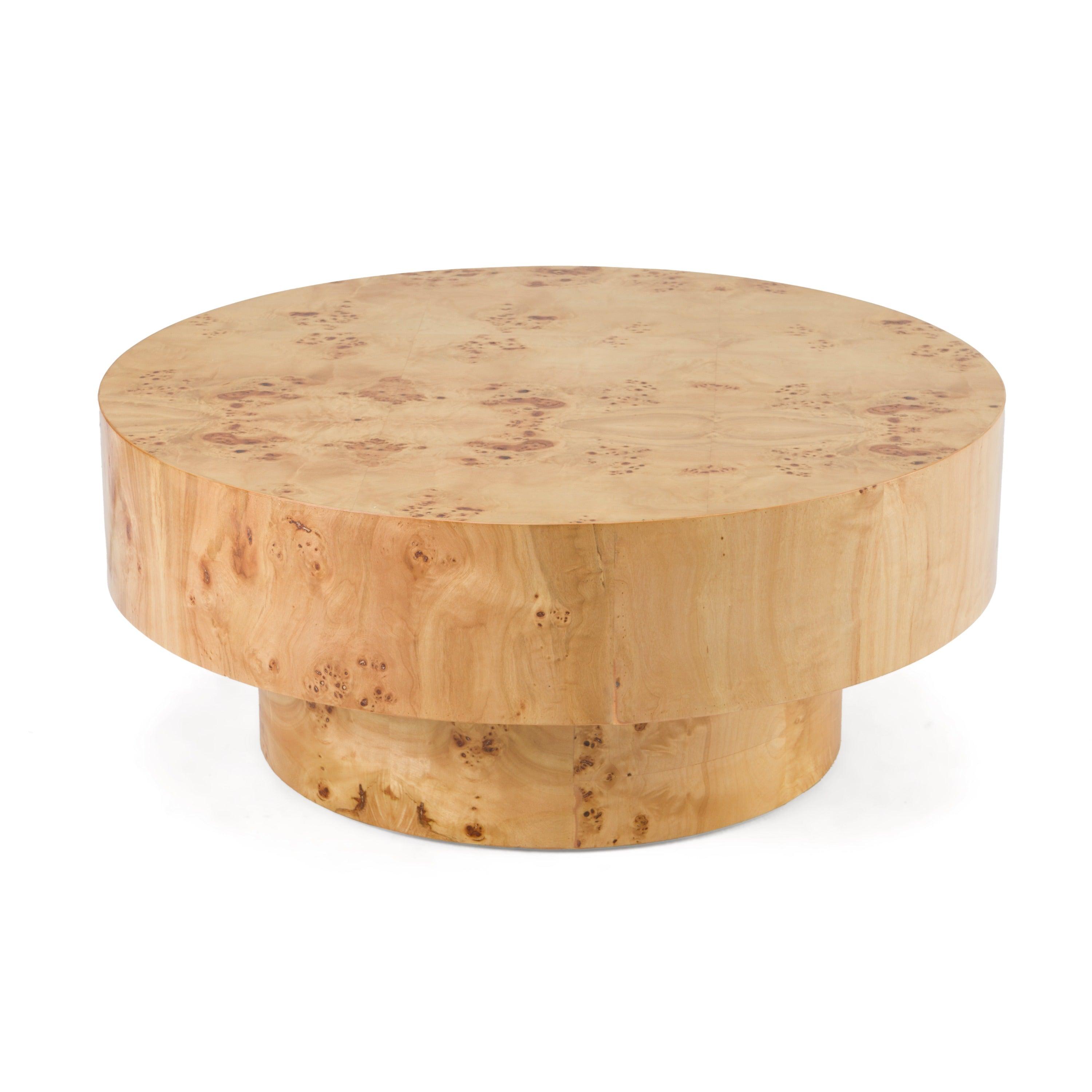 Modrest August Modern Burl Round Coffee Table